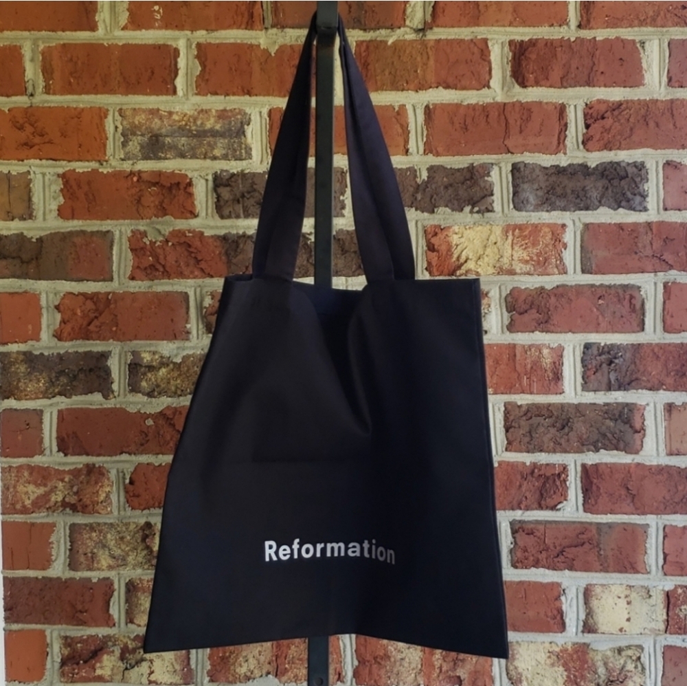 Reformation Black Canvas Tote Bag